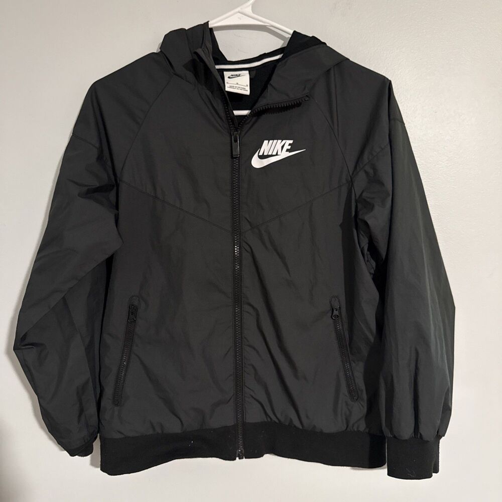 Nike Sportswear Windrunner Jacket 850443-011 Black Windbreaker Boys Size M